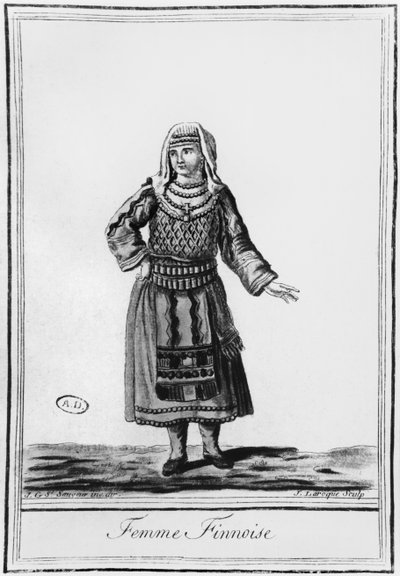 Finnish woman in traditional costume, engraved by J. Laroque by Jacques Grasset de Saint Sauveur